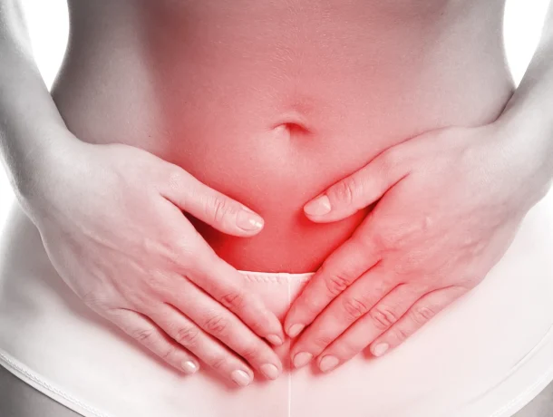 Woman suffering from menstrual pain
