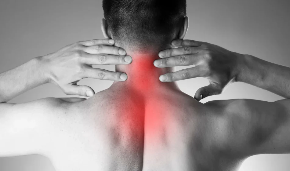 Man suffering from neck pain